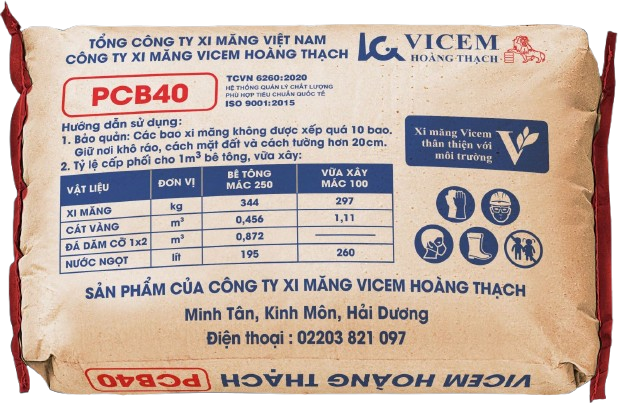 Xi măng Hoàng Thạch PCB40 mặt sau